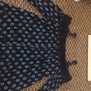 An off the shoulder shirt with straps